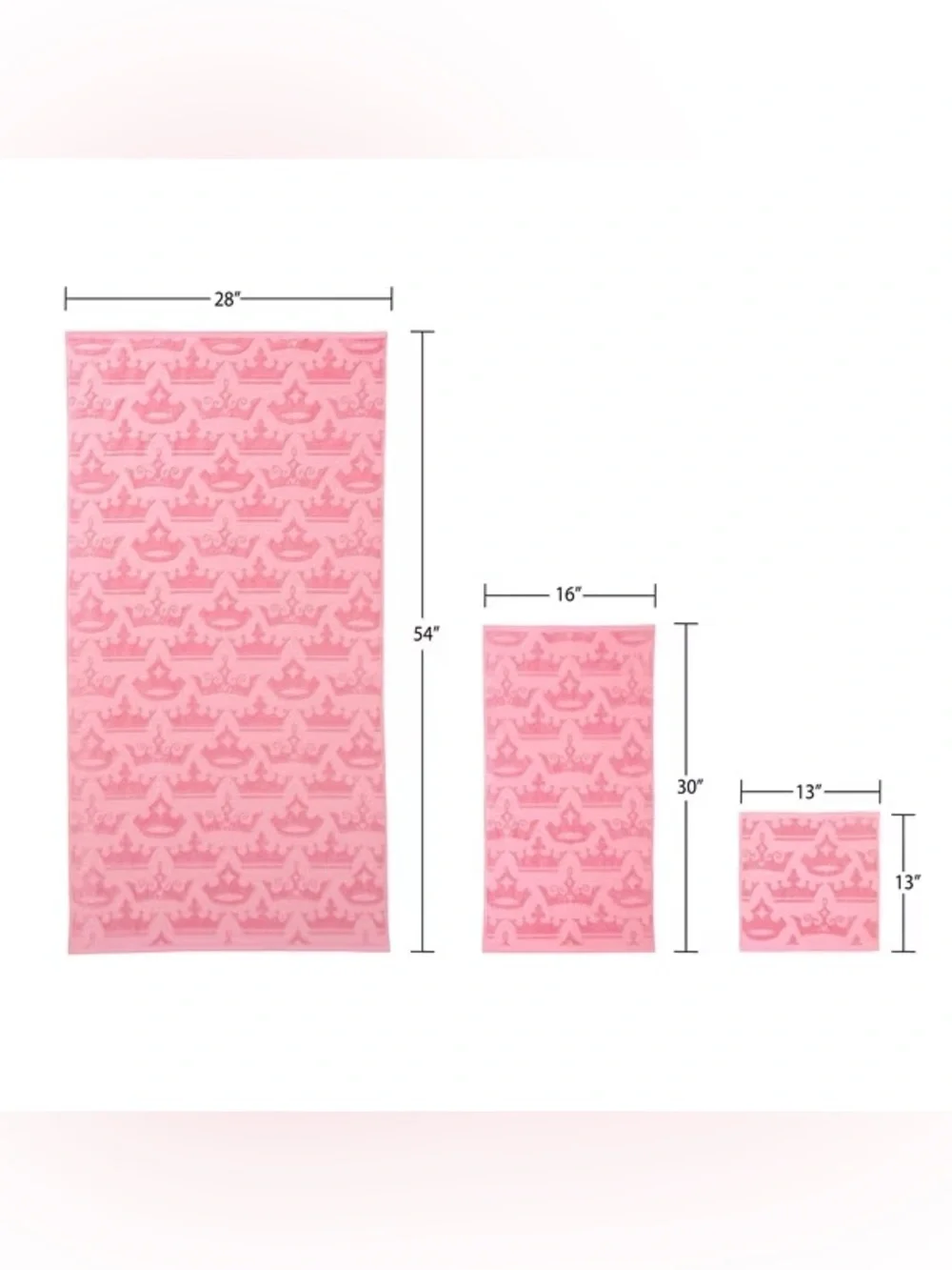 Princess Licensed 3-Piece Sculpted Debossed Bath Towel Set